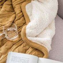 Load image into Gallery viewer, Reversible Sherpa Cable Knit Throw Blanket Soft Cozy Warm Winter Fleece Throw Blankets for Couch Bed Living Room