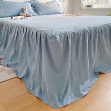 Load image into Gallery viewer, French Cotton Bed Skirt with Pleated Frills 22-Inch Drop Cotton Blend Dust Ruffle Soft Cozy Farmhouse Bedding
