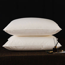 Load image into Gallery viewer, Goose Feather Down Sleeping Pillow Soft Bed Pillow for Sleeping with Cotton Shell Set of 2 Standard Size