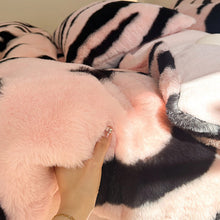 Load image into Gallery viewer, Zebra Thickened Fluffy Fur Comforter Bed Sheet Set