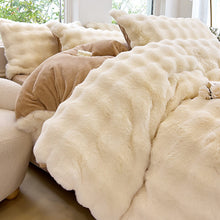 Load image into Gallery viewer, Zebra Thickened Fluffy Fur Comforter Bed Sheet Set