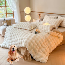 Load image into Gallery viewer, Zebra Thickened Fluffy Fur Comforter Bed Sheet Set