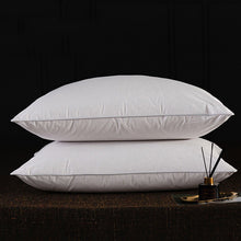 Load image into Gallery viewer, Goose Feather Down Sleeping Pillow Soft Bed Pillow for Sleeping with Cotton Shell Set of 2 Standard Size