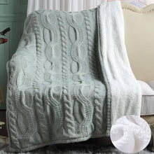 Load image into Gallery viewer, Reversible Sherpa Cable Knit Throw Blanket Soft Cozy Warm Winter Fleece Throw Blankets for Couch Bed Living Room