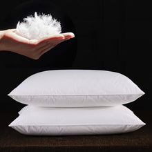 Load image into Gallery viewer, Goose Feather Down Sleeping Pillow Soft Bed Pillow for Sleeping with Cotton Shell Set of 2 Standard Size