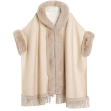 Load image into Gallery viewer, Women Luxury Faux Fur Coat Jackets Wrap Cape Shawl for Wedding Party