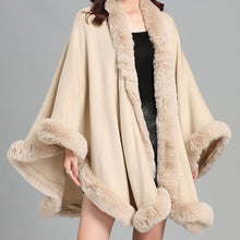 Load image into Gallery viewer, Women Luxury Faux Fur Coat Jackets Wrap Cape Shawl for Wedding Party