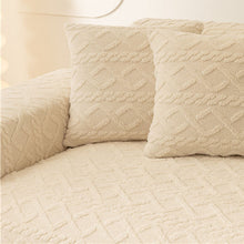 Load image into Gallery viewer, Velvet Anti-Slip Sectional Couch Cover , Cover for quilted sectional sofa