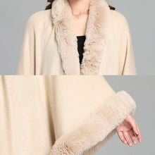 Load image into Gallery viewer, Women Luxury Faux Fur Coat Jackets Wrap Cape Shawl for Wedding Party