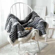 Load image into Gallery viewer, Knit Sherpa Blanket, Soft Warm Fleece Knitted Throw for Bed, Sofa