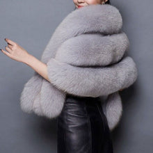 Load image into Gallery viewer, Faux Fur Shawl Wrap Stole Shrug Winter Bridal Wedding Cover Up
