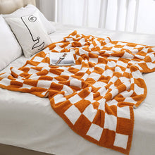 Load image into Gallery viewer, Ultra Soft Fluffy Knitted Throw Blanket , Checkered Bed Blanket for Sofa Couch Bed