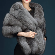 Load image into Gallery viewer, Faux Fur Shawl Wrap Stole Shrug Winter Bridal Wedding Cover Up