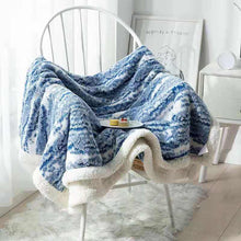 Load image into Gallery viewer, Knit Sherpa Blanket, Soft Warm Fleece Knitted Throw for Bed, Sofa