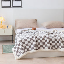 Load image into Gallery viewer, Knit Sherpa Blanket, Soft Warm Fleece Knitted Throw for Bed, Sofa
