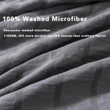 Load image into Gallery viewer, Seersucker Duvet Cover Set, 3 Pieces (1 Duvet Cover + 2 Pillow Cases)