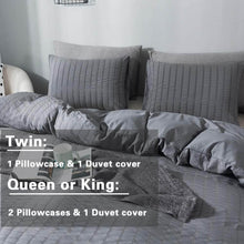 Load image into Gallery viewer, Seersucker Duvet Cover Set, 3 Pieces (1 Duvet Cover + 2 Pillow Cases)