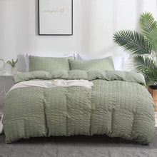 Load image into Gallery viewer, Seersucker Duvet Cover Set, 3 Pieces (1 Duvet Cover + 2 Pillow Cases)