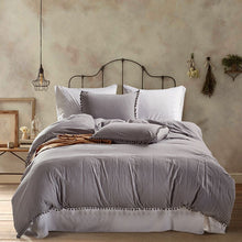 Load image into Gallery viewer, Washed Cotton Duvet Cover Set 3 Piece Home Bedding Sets