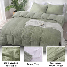 Load image into Gallery viewer, Seersucker Duvet Cover Set, 3 Pieces (1 Duvet Cover + 2 Pillow Cases)