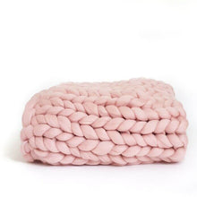 Load image into Gallery viewer, Merino Wool Chunky Knit Throw Blanket , Christmas gift