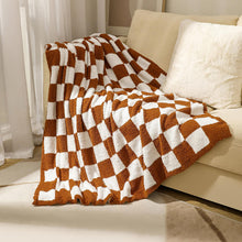 Load image into Gallery viewer, Ultra Soft Fluffy Knitted Throw Blanket , Checkered Bed Blanket for Sofa Couch Bed