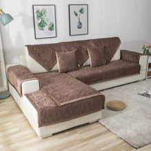 Load image into Gallery viewer, Velvet Anti-Slip Sectional Couch Cover , Cover for quilted sectional sofa