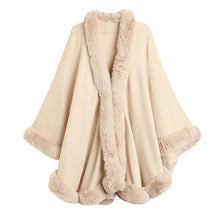 Load image into Gallery viewer, Women Luxury Faux Fur Coat Jackets Wrap Cape Shawl for Wedding Party