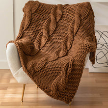 Load image into Gallery viewer, Non-shedding Cable Knit Chunky Blanket - Breathable Cool