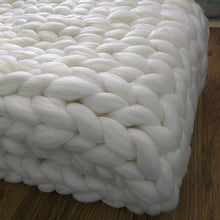 Load image into Gallery viewer, Merino Wool Chunky Knit Throw Blanket , Christmas gift