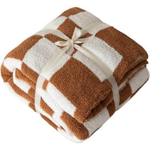 Load image into Gallery viewer, Ultra Soft Fluffy Knitted Throw Blanket , Checkered Bed Blanket for Sofa Couch Bed