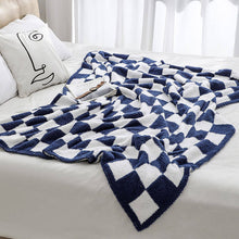 Load image into Gallery viewer, Ultra Soft Fluffy Knitted Throw Blanket , Checkered Bed Blanket for Sofa Couch Bed