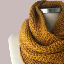 Load image into Gallery viewer, Christmas Gift, Handmade scarves, mustard scarf, knit scarf, Cowl Scarf, İnfinity scarf, chunky scarf, Best Gift İdea
