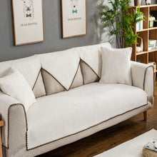 Load image into Gallery viewer, Velvet Anti-Slip Sectional Couch Cover , Cover for quilted sectional sofa