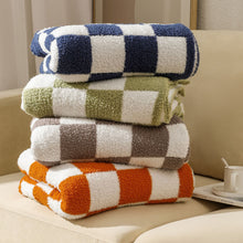 Load image into Gallery viewer, Ultra Soft Fluffy Knitted Throw Blanket , Checkered Bed Blanket for Sofa Couch Bed