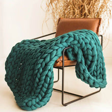 Load image into Gallery viewer, Merino Wool Chunky Knit Throw Blanket , Christmas gift
