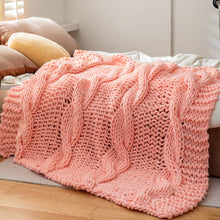 Load image into Gallery viewer, Non-shedding Cable Knit Chunky Blanket - Breathable Cool