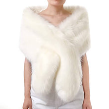 Load image into Gallery viewer, Faux Fur Shawl Wrap Stole Evening Cape Collar