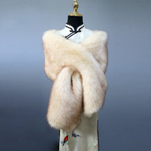 Load image into Gallery viewer, Faux Fur Shawl Wrap Stole Evening Cape Collar