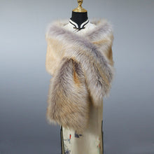 Load image into Gallery viewer, Faux Fur Shawl Wrap Stole Evening Cape Collar