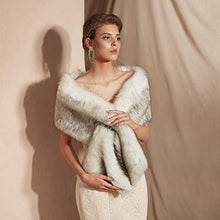 Load image into Gallery viewer, Faux Fur Shawl Wrap Stole Evening Cape Collar