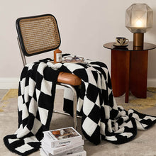 Load image into Gallery viewer, Ultra Soft Fluffy Knitted Throw Blanket , Checkered Bed Blanket for Sofa Couch Bed
