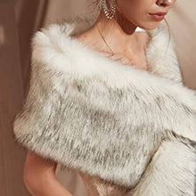 Load image into Gallery viewer, Faux Fur Shawl Wrap Stole Evening Cape Collar