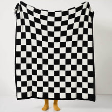 Load image into Gallery viewer, Ultra Soft Fluffy Knitted Throw Blanket , Checkered Bed Blanket for Sofa Couch Bed