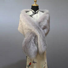 Load image into Gallery viewer, Faux Fur Shawl Wrap Stole Evening Cape Collar