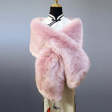 Load image into Gallery viewer, Faux Fur Shawl Wrap Stole Evening Cape Collar