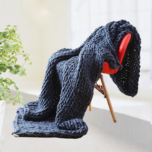 Load image into Gallery viewer, Chunky Knit Blanket Soft Handmade Knitting Throw