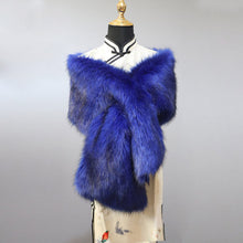Load image into Gallery viewer, Faux Fur Shawl Wrap Stole Evening Cape Collar