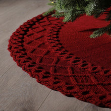 Load image into Gallery viewer, Christmas Tree Skirt, 48 inches Cable Knit Knitted Thick Rustic Xmas Holiday Decoration