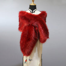 Load image into Gallery viewer, Faux Fur Shawl Wrap Stole Evening Cape Collar